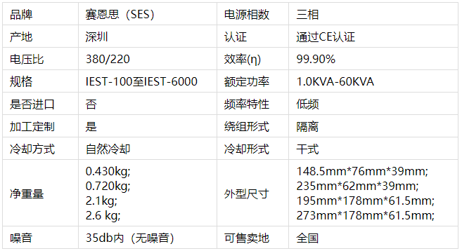 電子變壓器大小規(guī)格型號(hào)